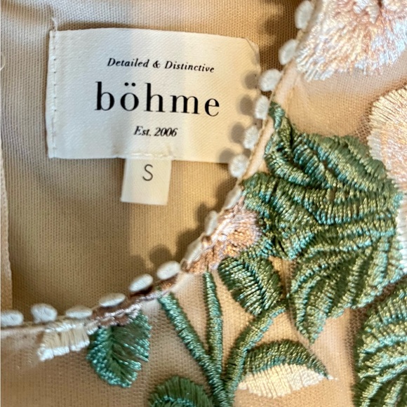 Bohme Beige Floral Midi Dress Sz S EUC! - Picture 5 of 5